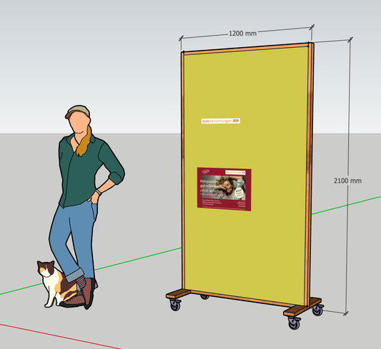 Entwurf Raumteile aus Filz und Buche