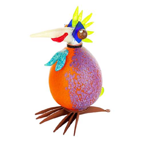 Borowski SCHRÄGER VOGEL Arthur, Outdoor Lichtobjekt, mundgeblasenes Glas, ca. 43 x 36 x 22 cm