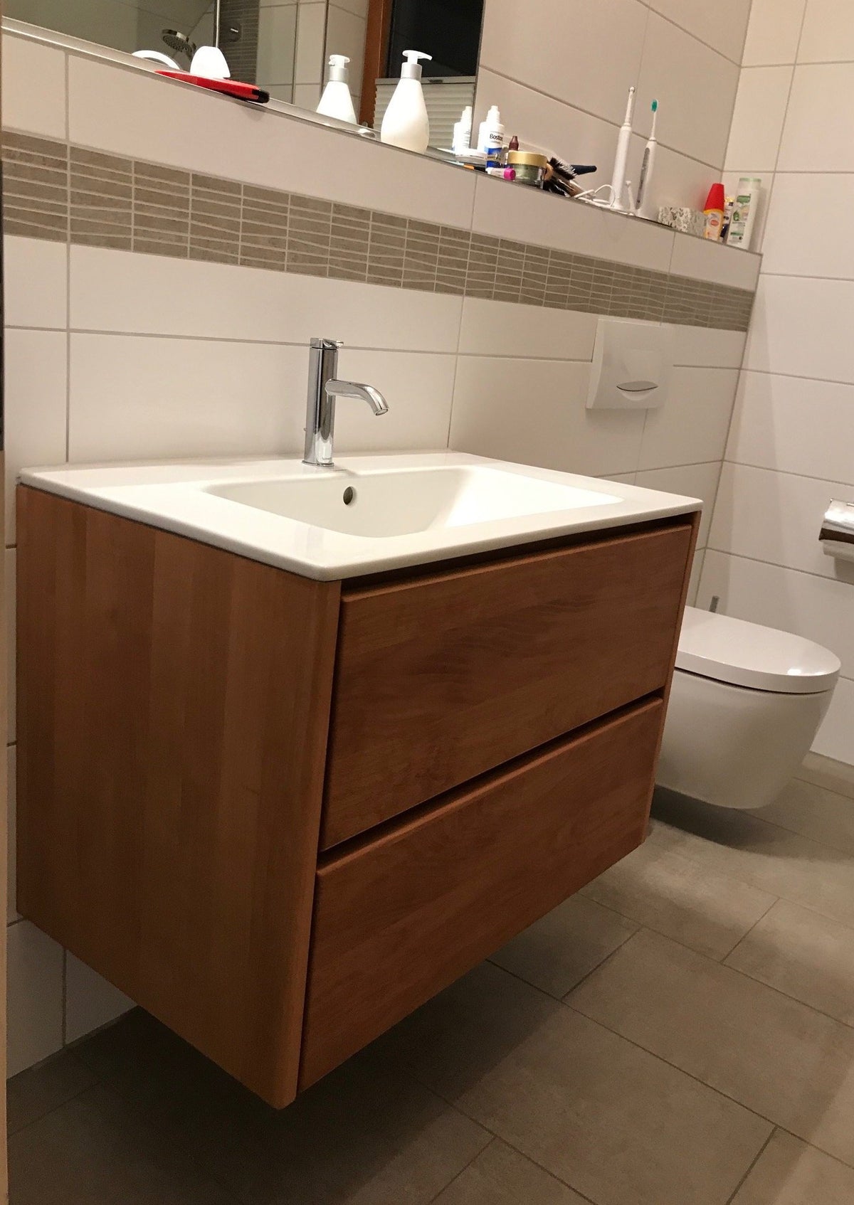 Kundenauftrag - Waschtisch Unterschrank in Buche