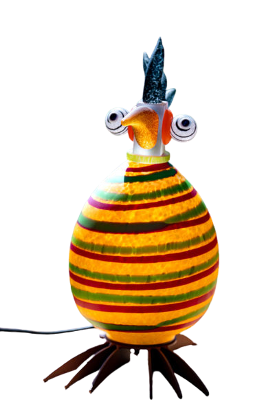 Borowski SCHRÄGER VOGEL BOB, Outdoor Lichtobjekt, mundgeblasenes Glas, ca. 43 x 36 x 22 cm