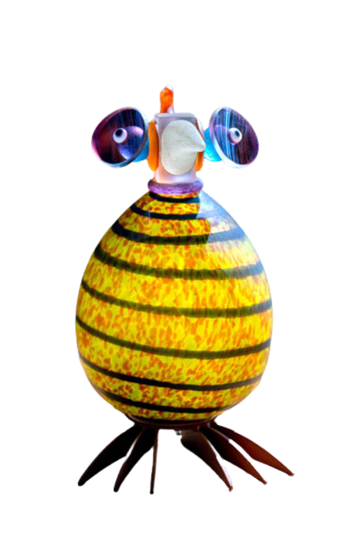 Borowski SCHRÄGER VOGEL Bono, Outdoor Lichtobjekt, mundgeblasenes Glas, ca. 43 x 36 x 22 cm