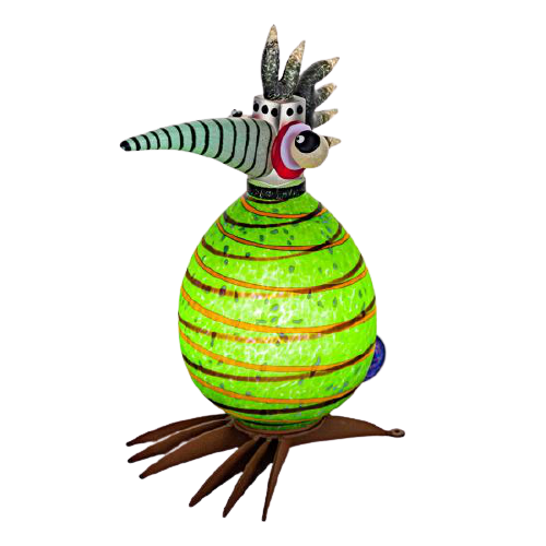 Borowski SCHRÄGER VOGEL Frank, Outdoor Lichtobjekt, mundgeblasenes Glas, ca. 43 x 36 x 22 cm