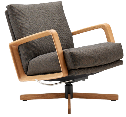 GIN Sessel von Signet, mit niedriger Rückenlehne, Schrägstellung,  Eichenholz