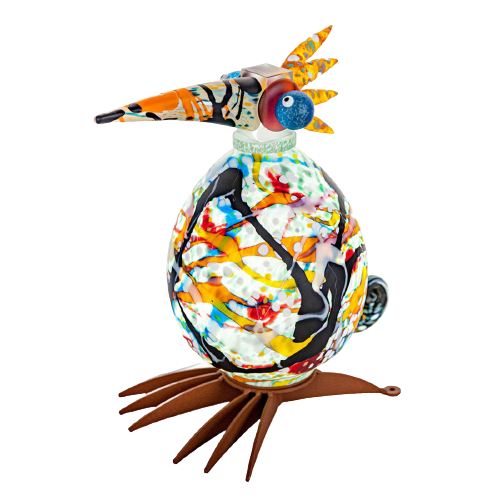 Borowski SCHRÄGER VOGEL Jackson, Outdoor Lichtobjekt, mundgeblasenes Glas, ca. 43 x 36 x 22 cm