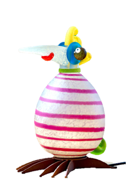 Borowski SCHRÄGER VOGEL Marilyn, Outdoor Lichtobjekt, mundgeblasenes Glas, ca. 43 x 36 x 22 cm