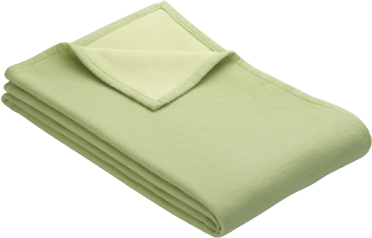 Ibena Kuscheldecke Stockholm, 140 x 200 cm, gesäumt, Biobaumwolle in GOTS-Qualität, Doubleface, grün/hellgrün