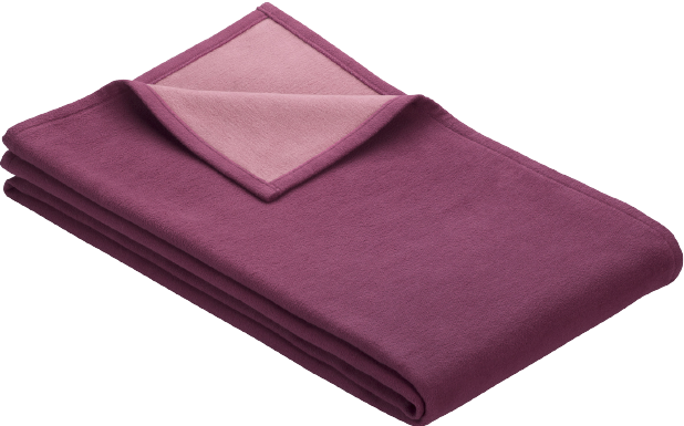 Ibena Kuscheldecke Stockholm, 140 x 200 cm, gesäumt, Biobaumwolle in GOTS-Qualität, Doubleface, violett/altrosa
