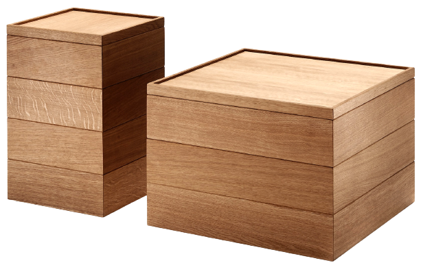 Wood Box von Signet in Eiche, 2 Größen, geschlossen