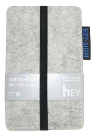 Filz Handy-Etui XL Farbe Marmor mit schwarzem Gummiband; Hersteller Hey Sign