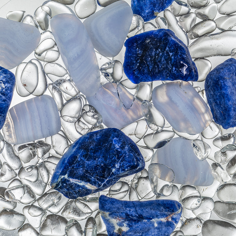 Vitajuwel Edelsteine aus Phiole Balance: Bergkristall, Chalcedon, Sodalith