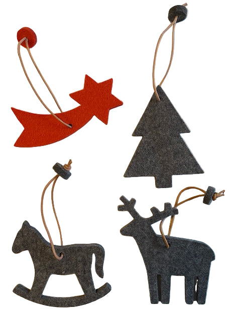 Set Anhänger Weihnachtsbaum Wollfilz