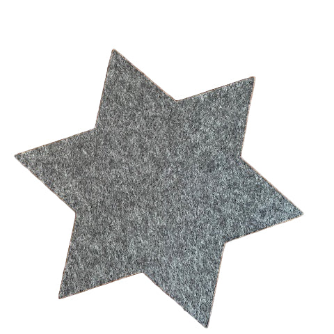 Tischset, Untersetzter Stern in Filz, Fb. anthrazit