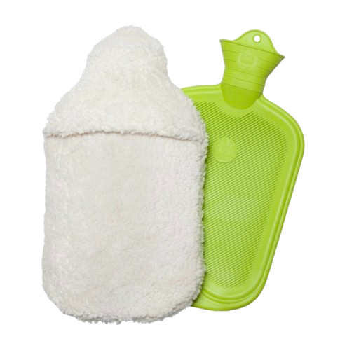 Wärmflasche mit Plüschbezug, Naturkautschuk