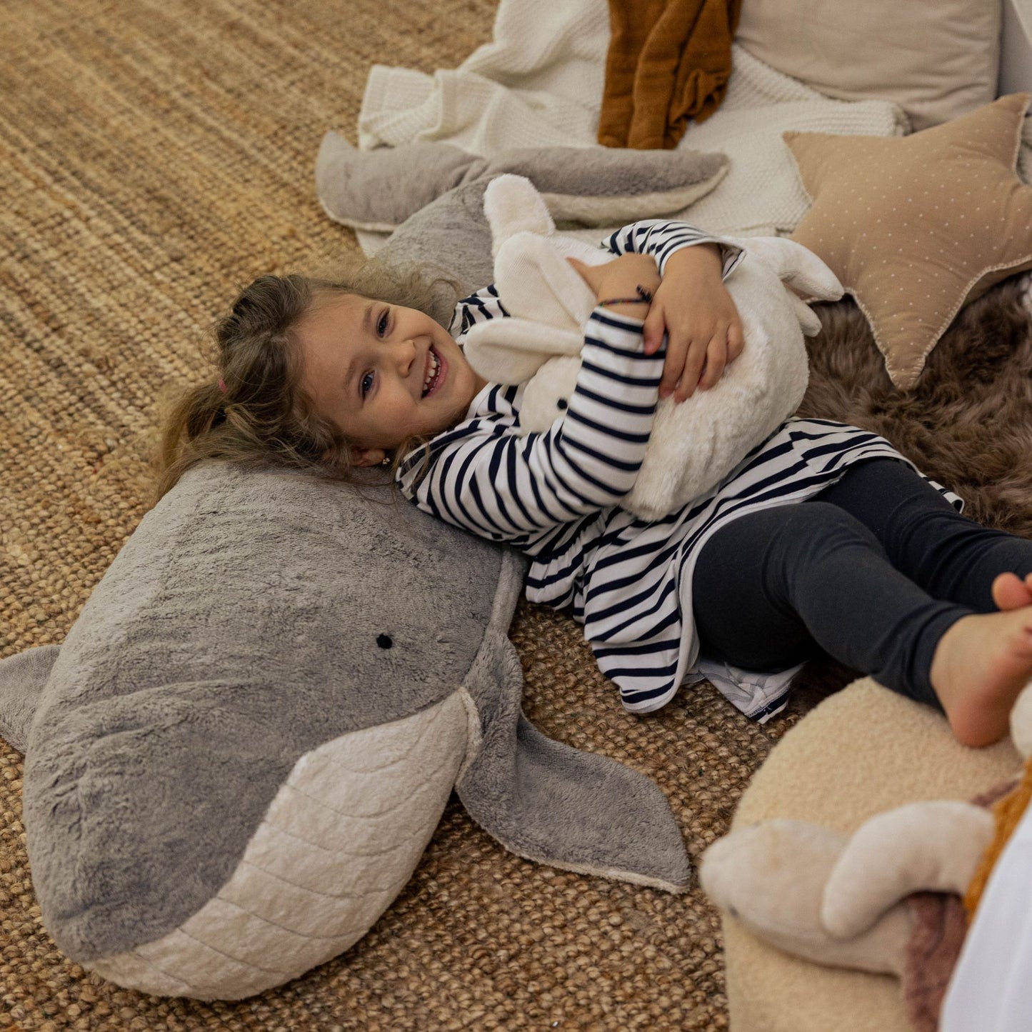 Kuschelwal in Bio-Baumwolle und Dinkelspelzfüllung
