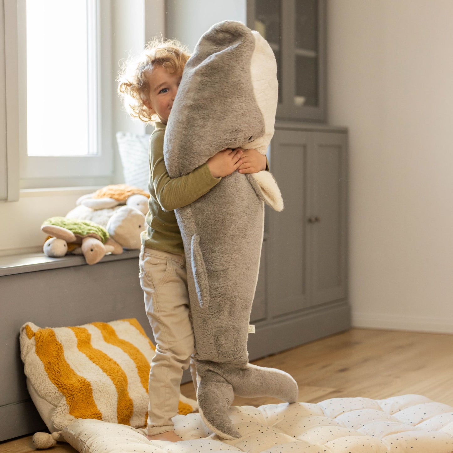 Kuschelwal in Bio-Baumwolle und Dinkelspelzfüllung