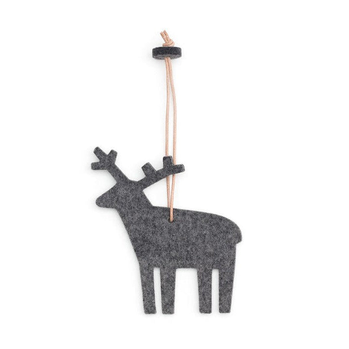 Elch Anhänger in Wollfilz, grau