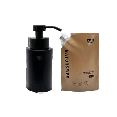 Kombipack zirb. Seifenspender und Seife