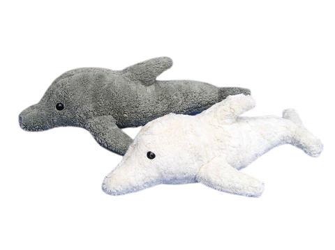 Kallisto Stofftier Delphin Humphrey, grau, ca. 30 cm, vegan, im Bildhintergrund