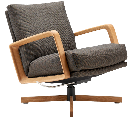 GIN Sessel von Signet, mit niedriger Rückenlehne, Schrägstellung,  Eichenholz