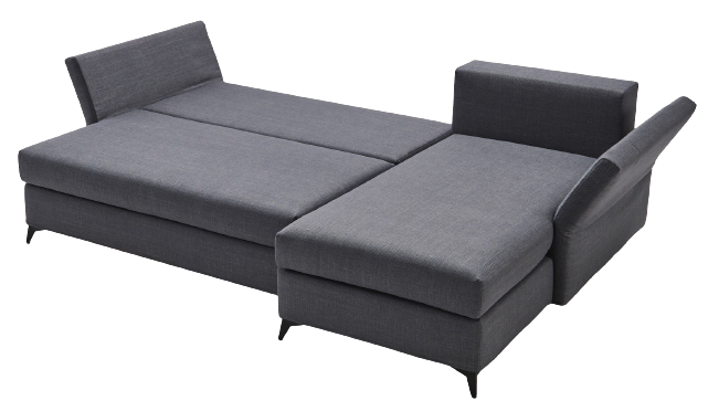GOOD LIVE Aktionsmodell Schlafsofa mit Chaiselongue,Farbe: stahl, Schlafposition