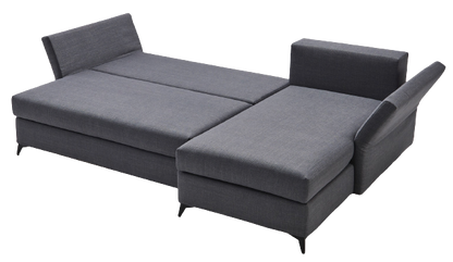 GOOD LIVE Aktionsmodell Schlafsofa mit Chaiselongue,Farbe: stahl, Schlafposition