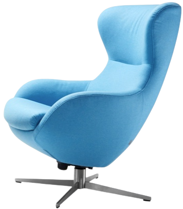 Jester Sessel von Signet, mit hoher Rückenlehne, Metallkreuz, hellblau