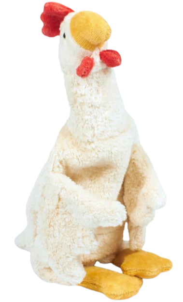 Kuscheltier  Huhn,39 x 31 x 8,5cm, weiß, Schnabel und Füße orange, Kamm und Kehllappen rot