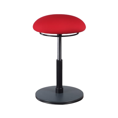 MOIZI 20 Stehhilfe mit Pilzsitz, Gestell: Buchenformholz Oberfläche schwarz lackiert in 3 Größen, Farbe: rot