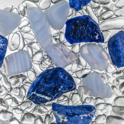 Vitajuwel Edelsteine aus Phiole Balance: Bergkristall, Chalcedon, Sodalith 